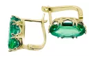 8K žlté zlato 333 Emerald náušnice vec021x-em Russian Soviet USSR Vintage style Art Deco style